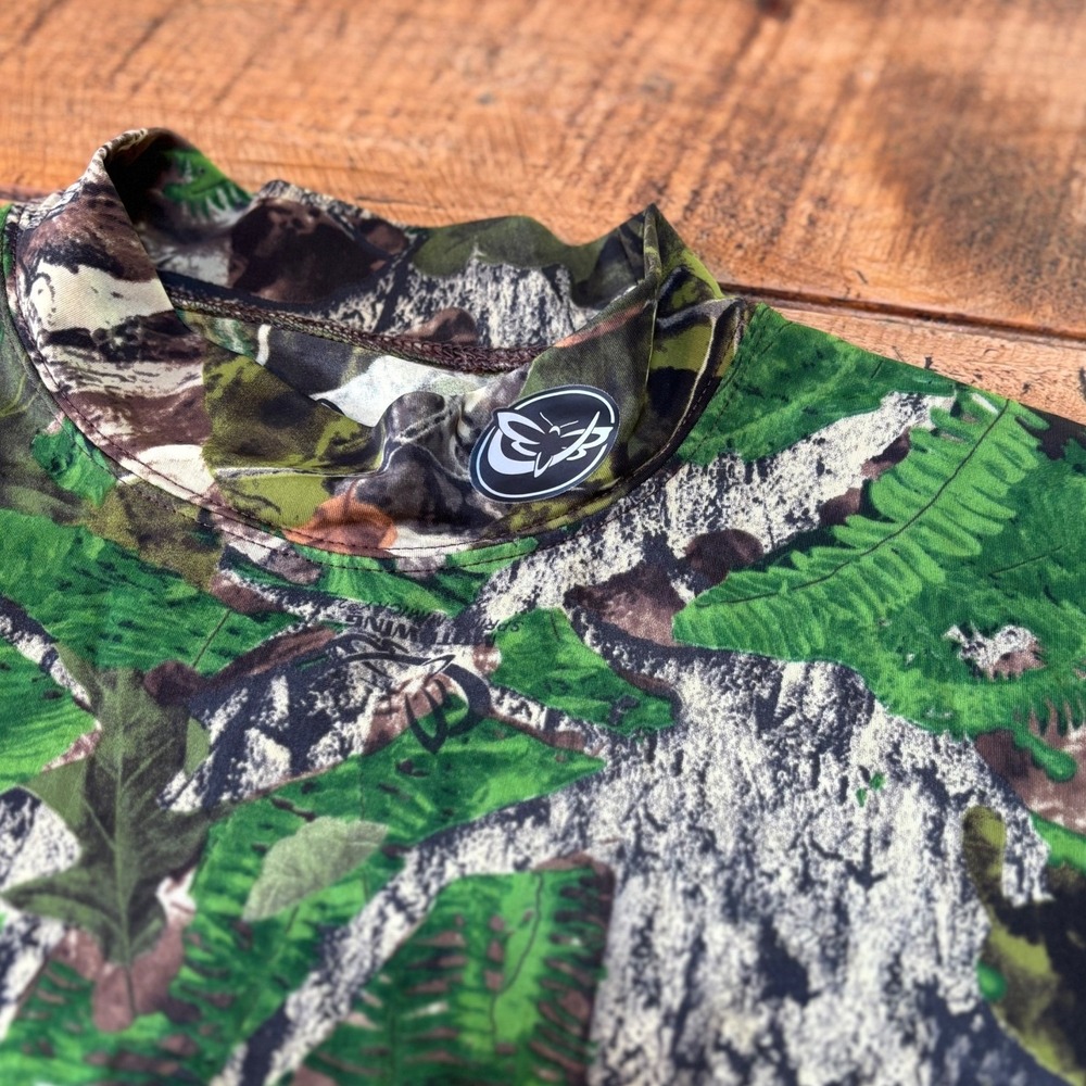 Mothwing Mens Green Brown Camo Long Sleeve Mock Neck Thermal Hunting Gear XL - Picture 4 of 8